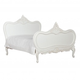 5ft French Chateau King Size Mahogany White Painted Bed Painted Bed UK