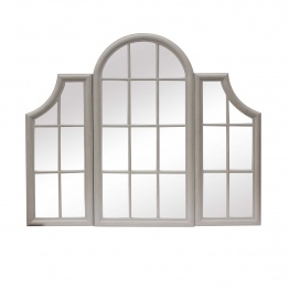 Ventana Aged Stone Grey Triple Window Frame Mirror Frame Mirror UK