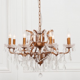 8 Branch Gold Shallow Cut Glass Chandelier Glass Chandelier UK