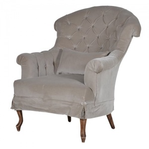 Fawn Velvet Armchair