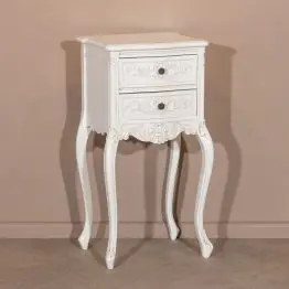Slim French 2 Drawer Bedside Table Bedside Table UK