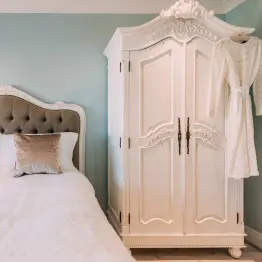 French White Hand Carved Double Armoire Wardrobe Armoire Wardrobe UK