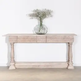 Large Refectory Wooden Acacia Console Table Console Table UK