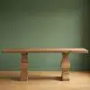 Reclaimed Rustic Wood Parquet Top Large Dining Table Dining Table UK