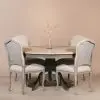 Round Painted Aged Grey Pedestal Base 150cm Dining Table Dining Table UK