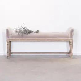 Albine Fawn Velvet Bench Velvet Bench UK