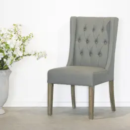 Grey Buttoned Back Dining Chair Dining Chair UK