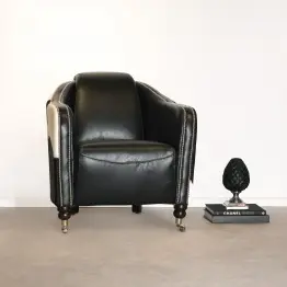 Vintage Style Black And White Leather Cowhide Armchair Cowhide Armchair UK