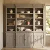 Ambroise Large Breakfront Distressed Painted Grey Dresser Bookcase Dresser Bookcase UK