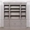 Ambroise Large Breakfront Distressed Painted Grey Dresser Bookcase Dresser Bookcase UK