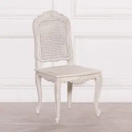 French Provencal Off White Rattan Dining Chair Dining Chair UK