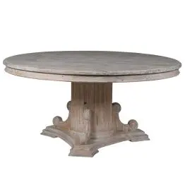 Rustic White Wash Round Large Dining Table Dining Table UK