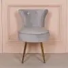 Amour Velvet Light Grey Gold Legs Upholstered Bedroom Chair Bedroom Chair UK