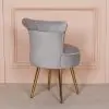 Amour Velvet Light Grey Gold Legs Upholstered Bedroom Chair Bedroom Chair UK