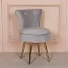 Amour Velvet Light Grey Gold Legs Upholstered Bedroom Chair Bedroom Chair UK