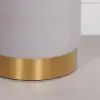 Amour Light Grey Velvet Pouffe Gold Trim Round Stool Ottoman Stool Ottoman UK