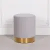 Amour Light Grey Velvet Pouffe Gold Trim Round Stool Ottoman Stool Ottoman UK