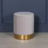 Amour Light Grey Velvet Pouffe Gold Trim Round Stool Ottoman Stool Ottoman UK