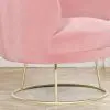 Allouette Art Deco Pink Velvet Tub Armchair With Gold Base Gold Base UK
