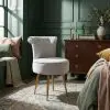 Amour Velvet Light Grey Gold Legs Upholstered Bedroom Chair Bedroom Chair UK