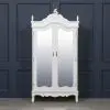 French Wardrobe White Mirrored Double Armoire Wardrobe Armoire Wardrobe UK
