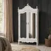French Wardrobe White Mirrored Double Armoire Wardrobe Armoire Wardrobe UK