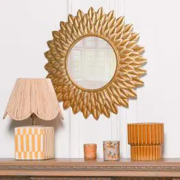 Ayla Round 48cm Sunflower Gold Finish Wall Mirror Wall Mirror UK