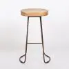 Industrial 74cm Tractor Style Mango Wooden Seat Rustic Iron Metal Large Bar Stool Bar Stool UK