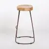 Industrial 74cm Tractor Style Mango Wooden Seat Rustic Iron Metal Large Bar Stool Bar Stool UK