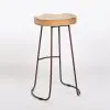 Industrial 74cm Tractor Style Mango Wooden Seat Rustic Iron Metal Large Bar Stool Bar Stool UK