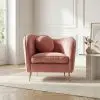 Arora Pink Velvet Armchair With Cushion With Cushion UK