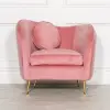 Arora Pink Velvet Armchair With Cushion With Cushion UK