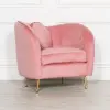Arora Pink Velvet Armchair With Cushion With Cushion UK