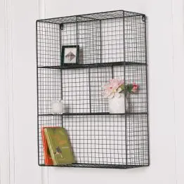 Industrial Metal Wire 5 Compat Black Shelf Rack Vintage Retro Style Wall Mounted (Copy) Mounted (Copy) UK