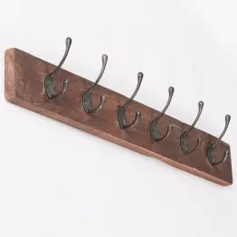 Vintage 6 Hooks Rack Wooden Wall Coat Hanger Coat Hanger UK