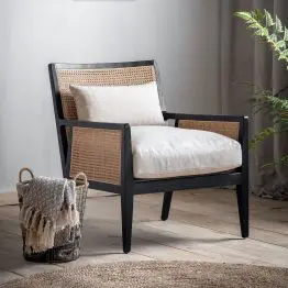 Eulalia Black Frame Rattan Armchair Rattan Armchair UK