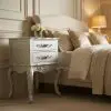 French Silver 2 Drawer Bedside Table Bedside Table UK