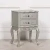 French Silver 2 Drawer Bedside Table Bedside Table UK