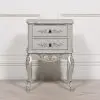 French Silver 2 Drawer Bedside Table Bedside Table UK