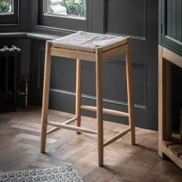 Ida Black Velvet Bar Stool With Studs With Studs UK
