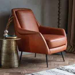 Mirelys Brown Leather Armchair Leather Armchair UK