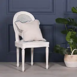 French Chateau White Rattan Dining / Bedroom Chair Bedroom Chair UK