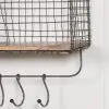 Iron Metal Wire Large 4 Compartment Wall Mounted Shelf With Hooks With Hooks UK