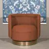Veira Boucle Burnt Orange Swivel Occasional Chair Occasional Chair UK