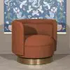 Veira Boucle Burnt Orange Swivel Occasional Chair Occasional Chair UK