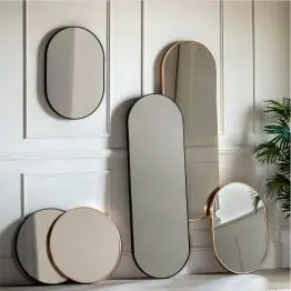 Lucrece Oval Mirror With Gold Rim Gold Rim UK