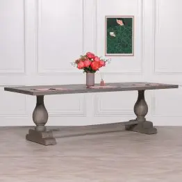 Baltasaru Large Rustic 260cm Rectangular Dining Table Dining Table UK