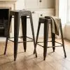 Industrial Style Aged Zinc Effect Medium Metal Bar Stool Bar Stool UK
