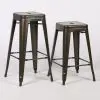 Industrial Style Aged Zinc Effect Medium Metal Bar Stool Bar Stool UK