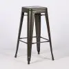Industrial Style Aged Zinc Effect Metal Large Steel Bar Stool Bar Stool UK